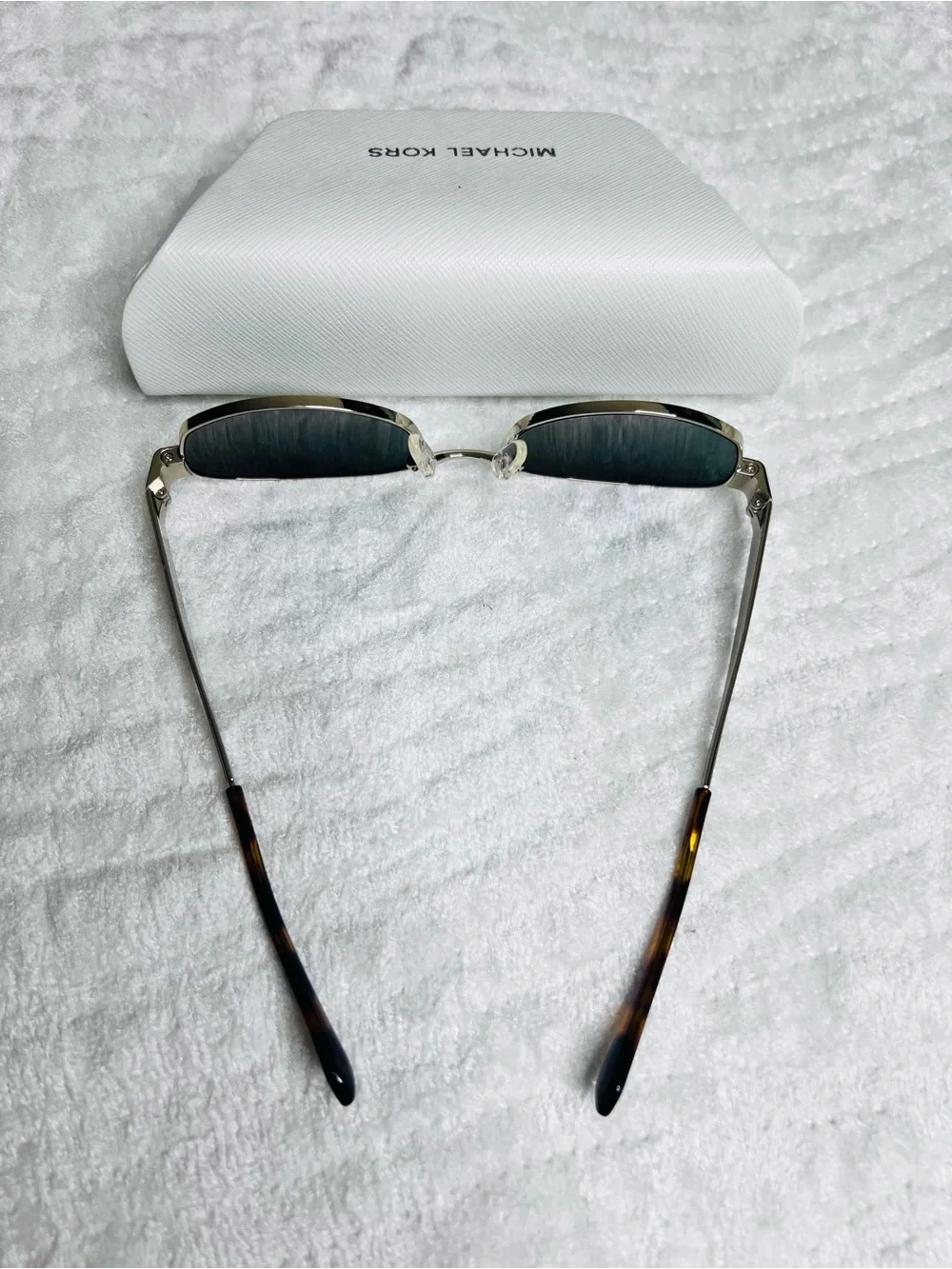 Michael Kors Gold Frame Sunglasses with Green Lenses